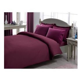 Taç Stripe Saten King Size Mürdüm Çift Kişilik Nevresim Takımı