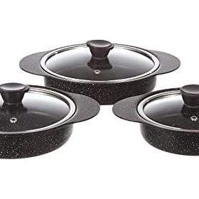 Taç TAC-3521 Granit Plus 3'lü Siyah Sahan Seti