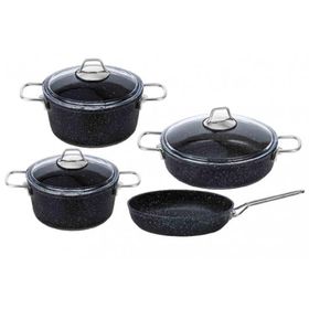 Taç Tac-3558 Black Edition 7 Parça Granit Tencere Seti