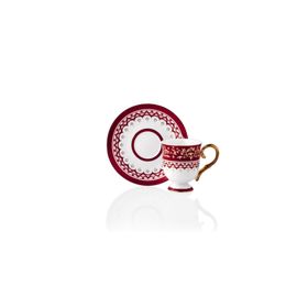 Taç TAC-6798 Kırmızı Ebrar 6 Kişilik Fincan Takımı