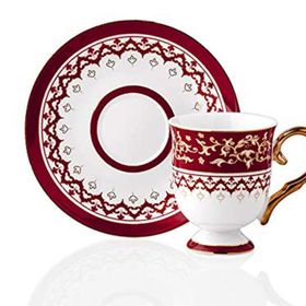 Taç TAC-6798 Kırmızı Ebrar 6 Kişilik Fincan Takımı