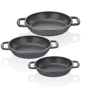 Taç TAC-8029 Bella Döküm 18-20-22 cm 3'lü Siyah Sahan Seti