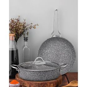 Taç Ultra Granit 3 Parça 26+28+30 cm Gri Tava Seti