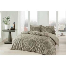 Taç Violet Saten Haki 200 x 220 cm Çift Kişilik Nevresim Takımı