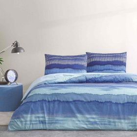 Taç Wave Ranforce Mavi Çift Kişilik 200 x 220 cm Nevresim Takımı
