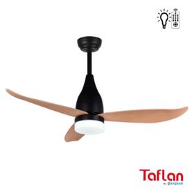 Taflan D52070 Kaşkar Uzaktan Kumandalı Siyah Ahşap Lambalı Tavan Vantilatörü