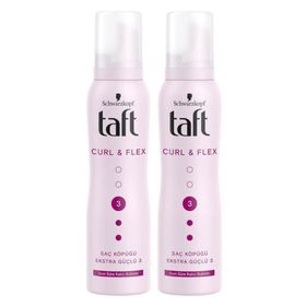 Taft Curl Flex Ekstra Güçlü No:3 2x150 ml Saç Şekillendirici Köpük