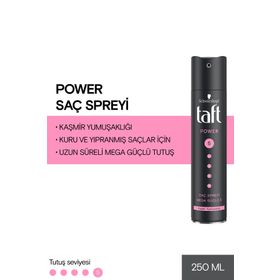 Taft Power Kaşmir 250 ml Mega Güçlü Tutuş 5 Saç Spreyi