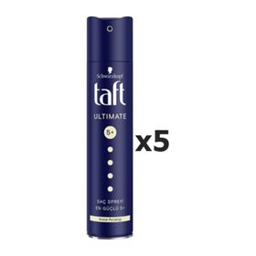 Taft Ultimate Kristal Parlaklığı Veren En Güçlü 5x250 ml Saç Şekillendirici Sprey