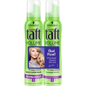 Taft Volume Mousse 150 ml +Hacim Sağlayan Şekillendirici 2'Li Saç Köpüğü