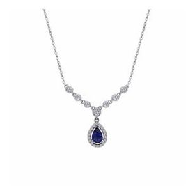 Tahal 0.74 Karat Pırlanta Safir Kolye