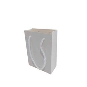 Tahtakale Toptancıları 13.8X10X5 cm 25 Adet Beyaz İp Saplı Minik Boy Düz Renk Karton Çanta
