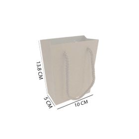 Tahtakale Toptancıları 13.8X10X5 cm 25 Adet Beyaz İp Saplı Minik Boy Düz Renk Karton Çanta