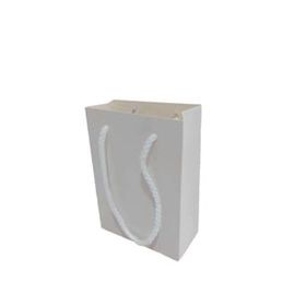 Tahtakale Toptancıları 13.8X10X5 cm 25 Adet Beyaz İp Saplı Minik Boy Düz Renk Karton Çanta