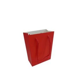 Tahtakale Toptancıları 13.8X10X5 cm 25 Adet Kırmızı İp Saplı Minik Boy Düz Renk Karton Çanta