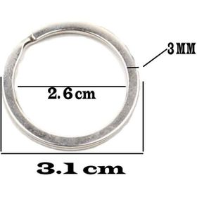 Tahtakale Toptancıları 3.1 cm 50 Adet Gümüş Zincirsiz Boş Yassı Model Anahtarlık Halkası
