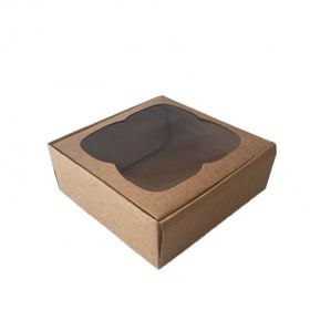 Tahtakale Toptancıları 9 X 9 X 3 cm 50 Adet Kraft Çerçeveli Karton Kutu