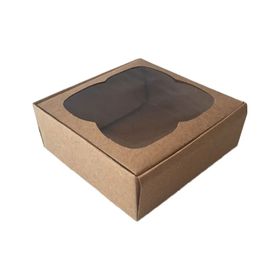 Tahtakale Toptancıları 9 X 9 X 3 cm 50 Adet Kraft Çerçeveli Karton Kutu