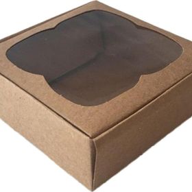 Tahtakale Toptancıları 9 X 9 X 3 cm 50 Adet Kraft Çerçeveli Karton Kutu