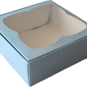 Tahtakale Toptancıları 9 X 9 X 3 cm 50 Adet Mavi Çerçeveli Karton Kutu