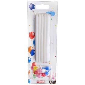 Tahtakale Toptancıları Beyaz 10 cm 12 Adet Pastel Doğum Günü Mumu