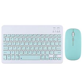 Tahticmer Apple iPad Pro 12.9 inç 2021 A2379 A2461 A2462 Mavi Kablosuz Bluetooth Klavye Mouse Set