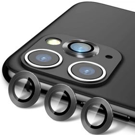 Tahticmer Apple iPhone 11 Pro Uyumlu Kırılmaz Siyah Kamera Komple Lens Koruyucu Cam