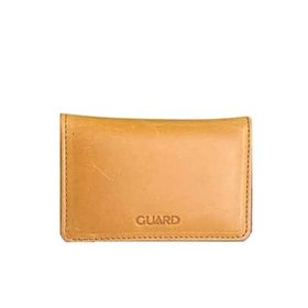 Tahticmer Hakiki Deri 10.5x7.5x2 cm Mini Sarı Açık Taba Guard Cüzdan Mini Mıknatıslı Kartlık