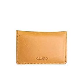 Tahticmer Hakiki Deri 10.5x7.5x2 cm Mini Sarı Açık Taba Guard Cüzdan Mini Mıknatıslı Kartlık