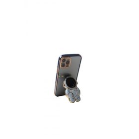 Tahticmer Samsung Galaxy A13 A135 Uyumlu Astronot Gizli Standli Silikon Lazer Arkasi Seffaf Tpu Kılıf