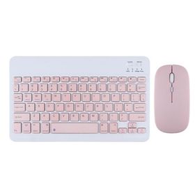 Tahticmer Samsung Galaxy Tab A7 Lite T220 T225 Uyumlu Pembe Kablosuz Bluetooth Klavye Mouse Set