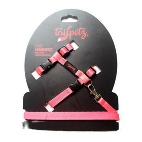 Tailpetz Cat Harnes Pembe Ayarlanır Kedi Gezdirme Takım Tasması