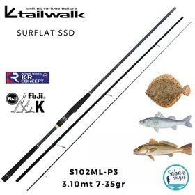Tailwalk Surflat SSD S102ML-P3 3.10 m 7-35 gr Spin Kamış