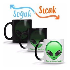 Take Me To Your Leader Alien Uzaylı Sihirli Porselen Kupa