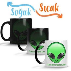 Take Me To Your Leader Alien Uzaylı Sihirli Porselen Kupa
