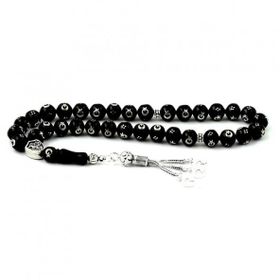 Takıhan 925 Ayar Gümüş Ayyıldız İşlemeli Oltu Taşı Tesbih