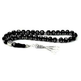 Takıhan 925 Ayar Gümüş Ayyıldız İşlemeli Oltu Taşı Tesbih