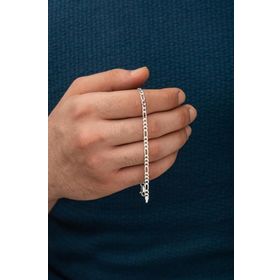 Takıhan 925 Ayar Gümüş Figaro Zincir 5 mm 20 cm Bileklik