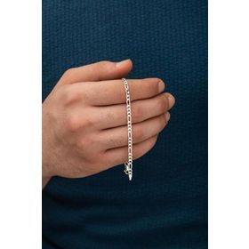 Takıhan 925 Ayar Gümüş Figaro Zincir 5 mm 20 cm Bileklik