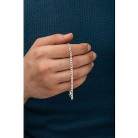 Takıhan 925 Ayar Gümüş Figaro Zincir 5 mm 20 cm Bileklik