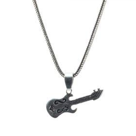Takıhan 925 Ayar Gümüş Gitar Erkek Kolye