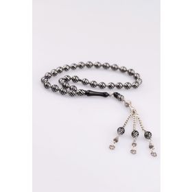 Takıhan 925 Ayar Gümüş İşlemeli Erzurum Oltu Taşı Tesbih