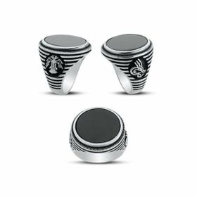 Takıhan 925 Ayar Gümüş Oval Model Oniks Taşlı Yüzük
