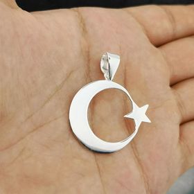 Takıhan 925 Ayar Orta Boy Gümüş Ayyıldız Kolye Ucu