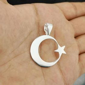 Takıhan 925 Ayar Orta Boy Gümüş Ayyıldız Kolye Ucu