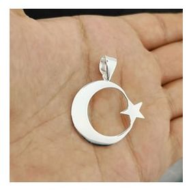 Takıhan 925 Ayar Orta Boy Gümüş Ayyıldız Kolye Ucu