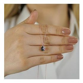 Takıhan Damla Tasarımlı Mistik Topaz Taşlı 925 Ayar Gümüş Kadın Kolye