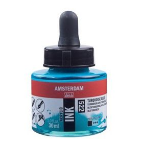 Talens Amsterdam 522 Turquoise Blue 30 ml Sıvı Akrilik Mürekkep Boya