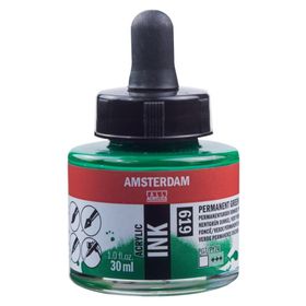 Talens Amsterdam 619 Permanent Green Deep 30 ml Sıvı Akrilik Mürekkep Boya
