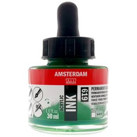 Talens Amsterdam 619 Permanent Green Deep 30 ml Sıvı Akrilik Mürekkep Boya